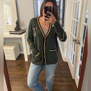 Minnie Rose Military Cashmere Cardigan